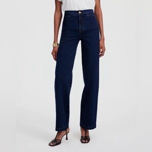 Madewell Emmett Wide Leg Jean Cropped in Leffers Wash
